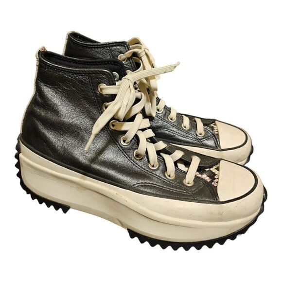 SOLD!!! CONVERSE Run Star Hike Leather Snake Sneakers - Size 10 - Picture 1 of 9